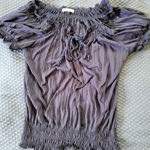 Navy Off Shoulder Top